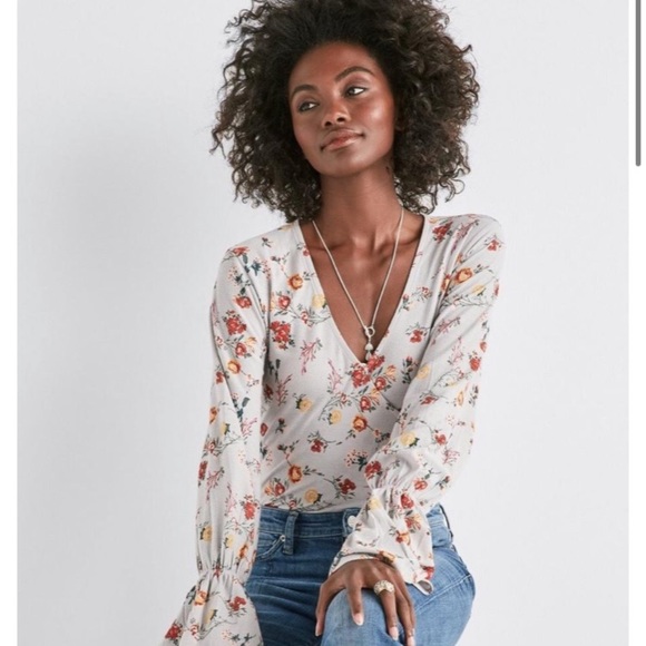 Lucky Brand Floral Wrap Top